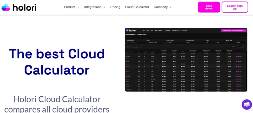 Holori AWS Calculator