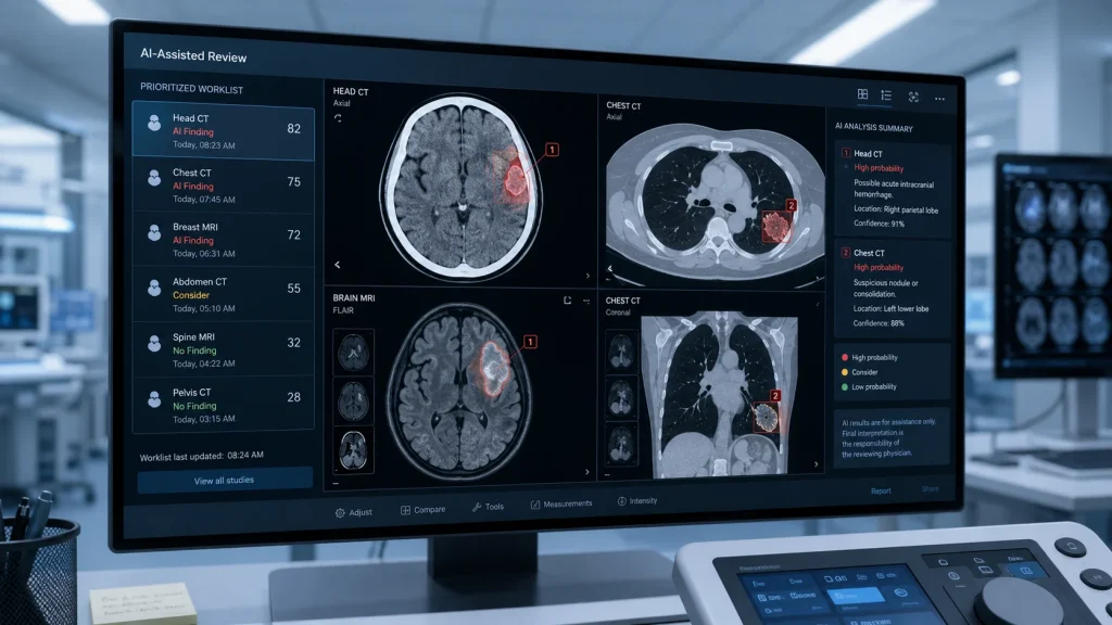 AI-Assisted Medical Imaging Review