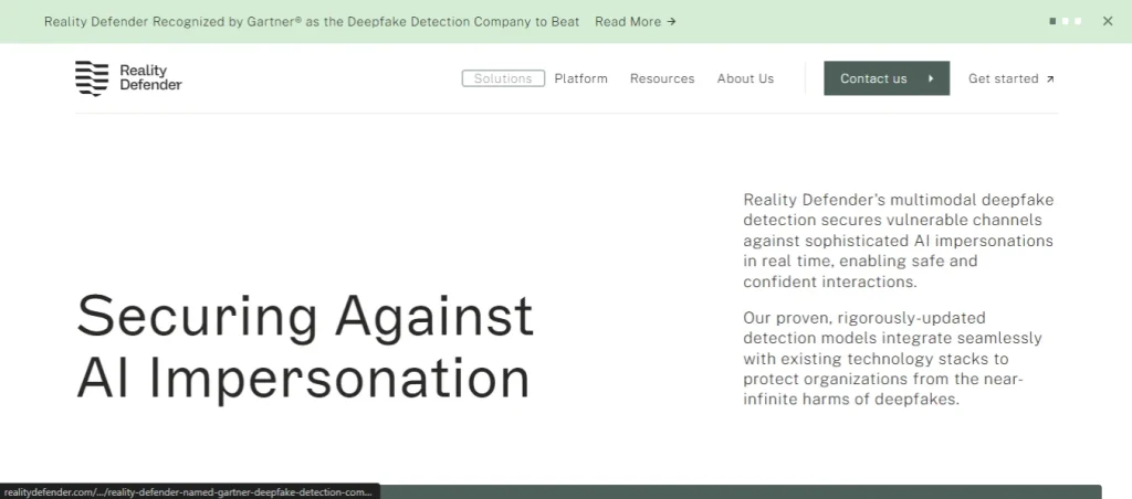 Reality Defender Website