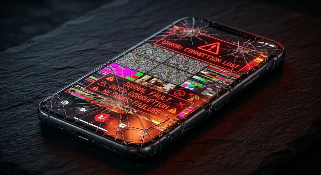 Phone with broken screen