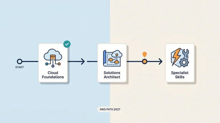 Certification Path Planner dashboard showing AWS certification levels and roadmap