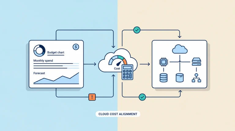 Illustration representing cloud costs alignment
