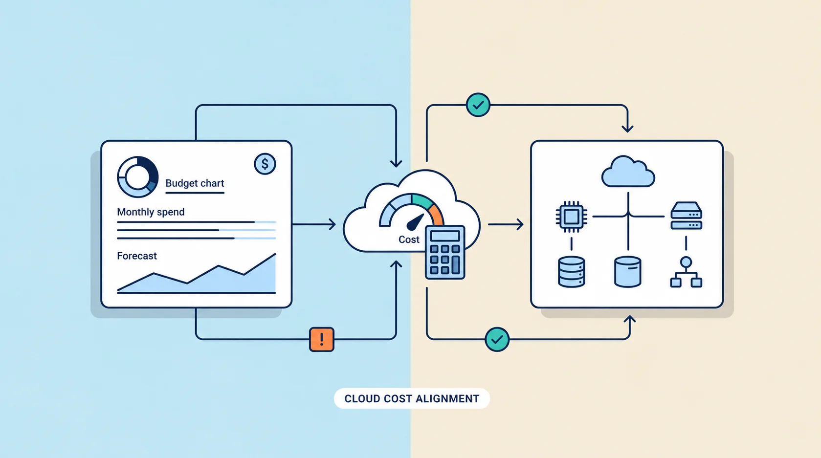 Illustration representing cloud costs alignment